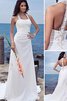 Vestido de Novia de Corte Recto de Playa de Escote halter de Abalorio de Natural - 1