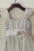 Robe de cortège enfant naturel en tulle avec zip bretelles spaghetti de princesse - 3