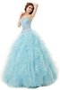 Abito dal Dolce Sedici in Tulle con Cristino con Increspature Senza Maniche A Terra Ball Gown - 4