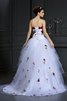 Abito da Sposa con Fiore Vintage Ball Gown Lungo Coda A Strascico Corto - 2