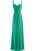 Robe demoiselle d'honneur ruché avec zip en chiffon a-ligne longueru au niveau de sol - 5