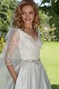 Robe de mariée vintage romantique a-ligne de traîne courte appliques - 3