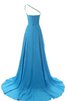 Chiffon A-Line plissiertes Brautmutterkleid mit Empire Taille mit Rücken Schnürung - 3