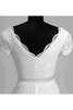 Reißverschluss Spitze stilvolles legeres Brautkleid mit Gürtel mit gekappten Ärmeln - 9
