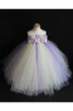 Abito da Cerimonia Bambini Alla Caviglia Senza Maniche con Fiore Ball Gown in Tulle con Piega - 1