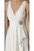 Robe de mariée informel de fourreau en chiffon avec fronce avec sans manches - 3