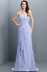 Robe demoiselle d'honneur plissage longue de sirène avec sans manches avec chiffon - 17