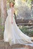 Robe de mariée nature plissage textile en tulle avec perle avec sans manches - 1