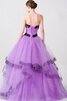 Robe de quinceanera long bretelles spaghetti en organza avec sans manches appliques - 2