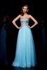 Abito da Ballo Ball Gown A Terra Cerniera con Perline in Tulle - 1