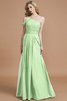 Robe demoiselle d'honneur naturel de princesse en chiffon jusqu'au sol a-ligne - 33