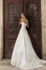 Robe de mariée naturel col en forme de cœur appliques cordon avec sans manches - 3