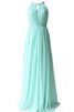 Robe demoiselle d'honneur naturel plissé fermeutre eclair avec perle en chiffon - 2