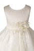 Abito da Cerimonia Bambini in Tulle A-Line con Fiore Cappellino Naturale Cerniera - 2