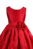 Abito da Cerimonia Bambini con Fiocco Cappellino Ball Gown Barchetta A-Line con Manica Corte - 2