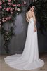 Abito da Sposa Tubino in Chiffon Senza Maniche Coda A Strascico Cappella Lunghi - 2