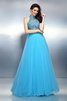 Prinzessin Hoher Kragen Formelles Abendkleid aus Satin mit Empire Taille - 1