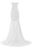 Robe mère de mariée en chiffon fermeutre eclair de traîne courte de col en cœur ruché - 5