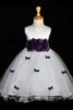 Ärmelloses Prinzessin Organza Blumenmädchenkleid mit Schaufel Ausschnitt mit Blume - 1