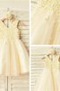 Robe de cortège enfant naturel de princesse ligne a en tulle avec sans manches - 1