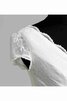 Reißverschluss Spitze stilvolles legeres Brautkleid mit Gürtel mit gekappten Ärmeln - 8