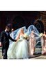 Abito da Sposa Ball Gown Cuore Spazzola Treno in Tulle con Perline Naturale - 4