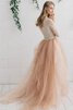 Abito da Sposa Vintage in Tulle A-Line con Seghettato V-Scollo Asimmetrici - 4