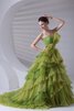 A-Linie trägerloser Ausschnitt Duchesse-Linie geschichtes Quinceanera Kleid mit Rüschen - 4