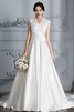 Abito da Sposa Elegante Senza Maniche in Raso Ball Gown V-Scollo - 5