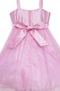 Abito da Cerimonia Bambini Senza Maniche in Organza con Piega A-Line Conotta - 3