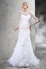 Abito da Sposa in Raso Cerniera Vintage con Maniche Lunghe Stravagante - 4