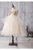 Robe de cortège enfant naturel brillant textile en tulle de lotus avec nœud - 2