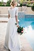 Abito da Sposa Moderno con Mezze Maniche A-Line Formale E Informale tradizionale in Chiffon - 2