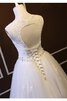 Abito da Sposa Senza Maniche Naturale Tondo A-Line in Pizzo in Tulle - 5