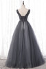 Abito da ballo in raso in tulle a-line moda stravagante con perline - 3