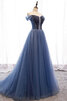 Robe de bal glamour en tulle ligne a avec perle modeste - 2