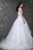 Abito da Sposa in Tulle con Seghettato Lungo con Festone Allacciato Ball Gown - 2