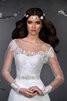 Robe de mariée modeste distinguee romantique a-ligne en tulle - 2