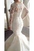 Robe de mariée naturel distinguee en tulle a-ligne col en bateau - 2