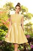 Robe demoiselle d'honneur bref avec sans manches en satin de princesse a-ligne - 12