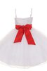 Robe de cortège enfant avec fleurs a-ligne manche nulle ruché - 2