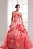 Abito Quinceanera con Stropicciato con Fiore Ball Gown con Applique con Perline Senza Maniche - 1