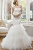 Abito da Sposa con Increspature lusso Senza Maniche in Tulle con Increspato Allacciato - 1