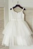 Robe de cortège enfant naturel longue manche nulle textile en tulle de princesse - 2