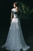 Robe de mariée fait main 2 pice avec manche épeules enveloppants romantique longue - 3