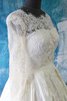 Abito da Sposa con Increspature in Raso conservatore A-Line Elegante in Pizzo - 3