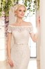 Abito da Sposa Lungo A Terra Vintage con Applique Tubino stravagante - 3