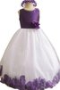 Abito da Cerimonia Bambini A-Line con Fiore Tondo Ball Gown Naturale A Terra - 1