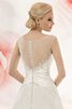 Robe de mariée ligne a avec manche épeules enveloppants avec fronce encolure ronde avec perle - 2