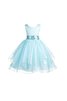 Abito da Cerimonia Bambini Ball Gown A Terra con Piega con Perline con paillette in Organza - 1